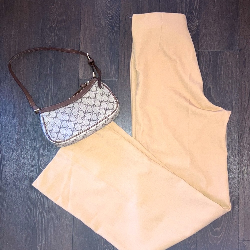 Mango tan wide leg trousers - Picture 1 of 13